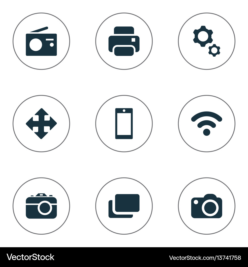 Set of simple device icons vector image
