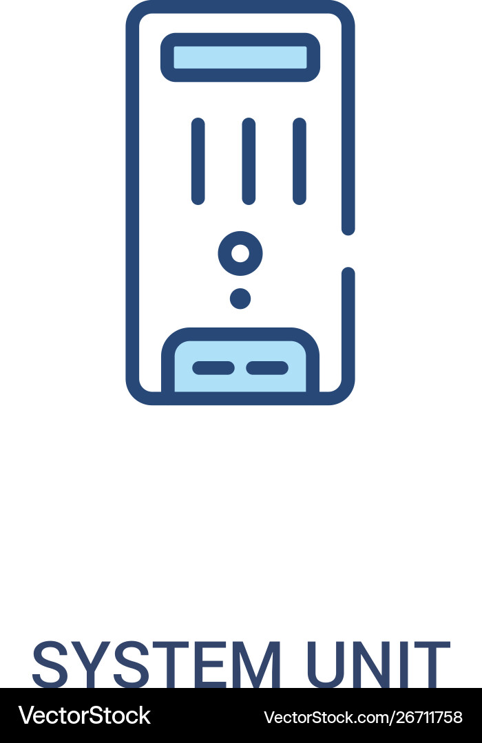 System unit concept 2 colored icon simple line System unit concept 2 colored icon simple line vector image