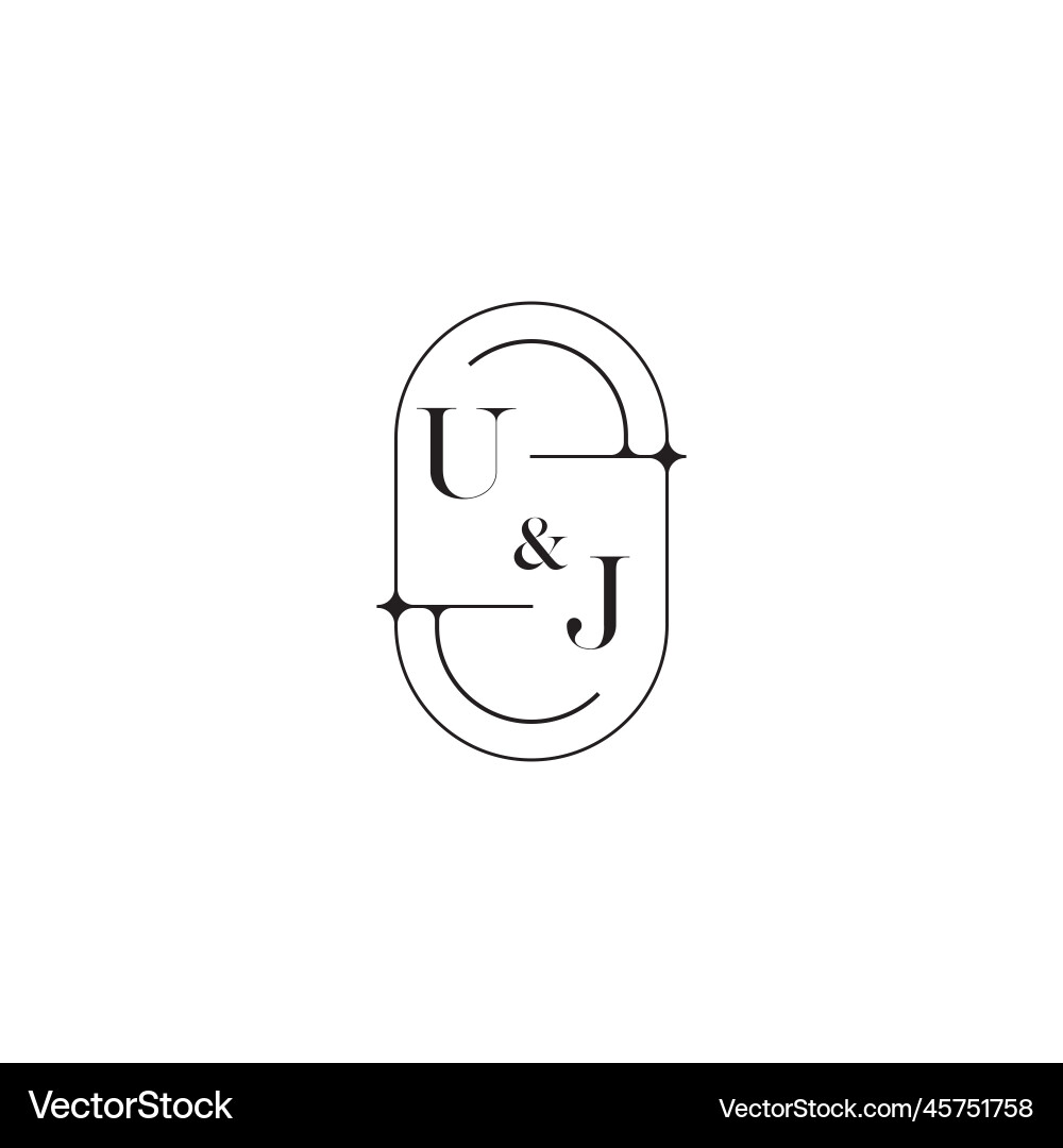 Uj line simple initial concept with high quality Uj line simple initial concept with high quality Vector Image