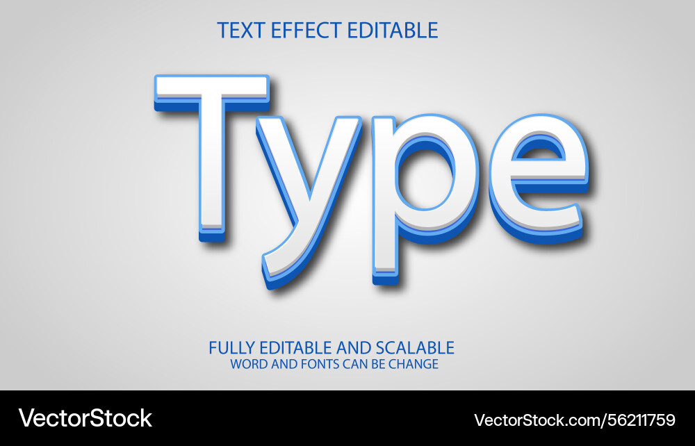 3d text effect type editable 3d text effect type editable vector image