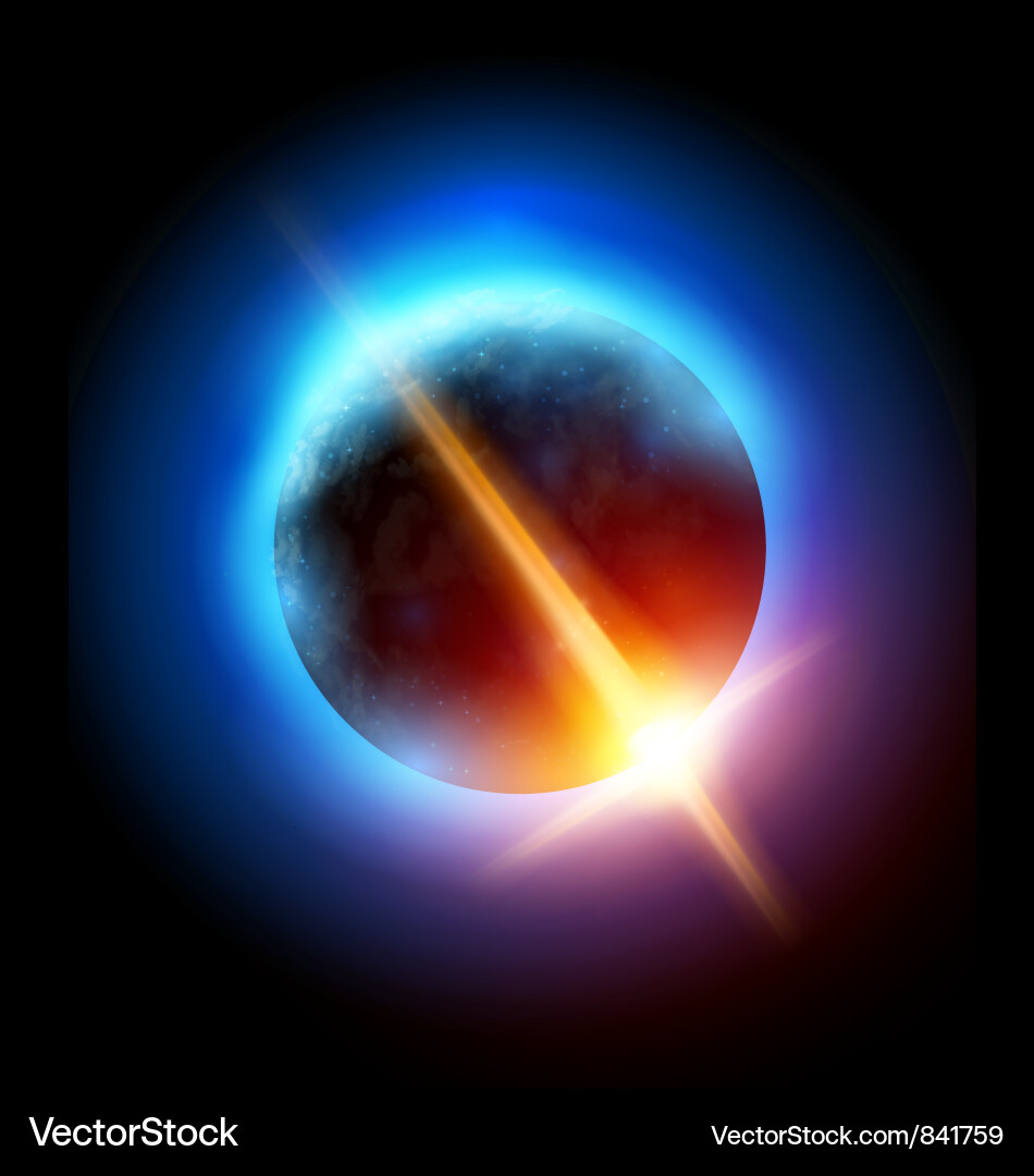 Celestial Eclipse Planet Vector Image