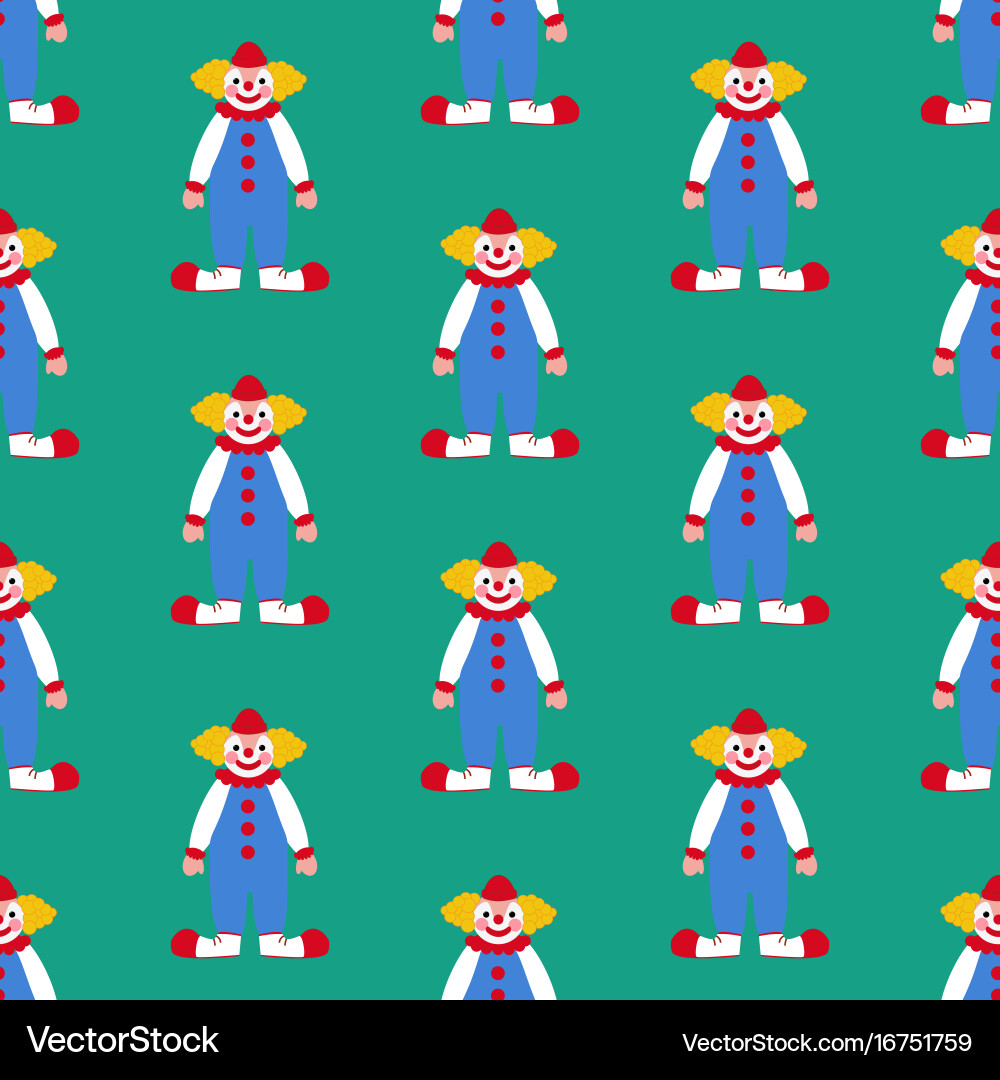 Clown seamless pattern vector image