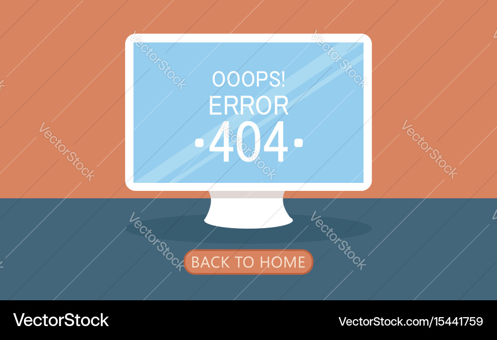 Computer page 404 not found Vector Image