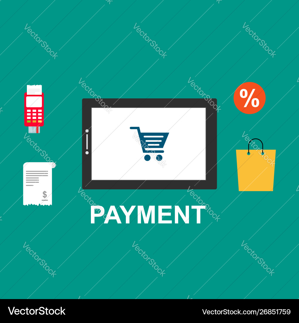 Concept online and mobile payments for web page Concept online and mobile payments for web page vector image