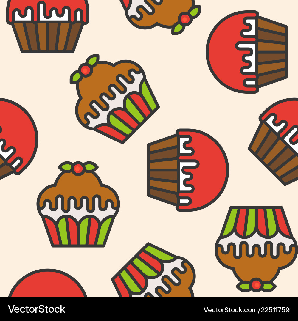Cupcake seamless pattern for use as background Vector Image