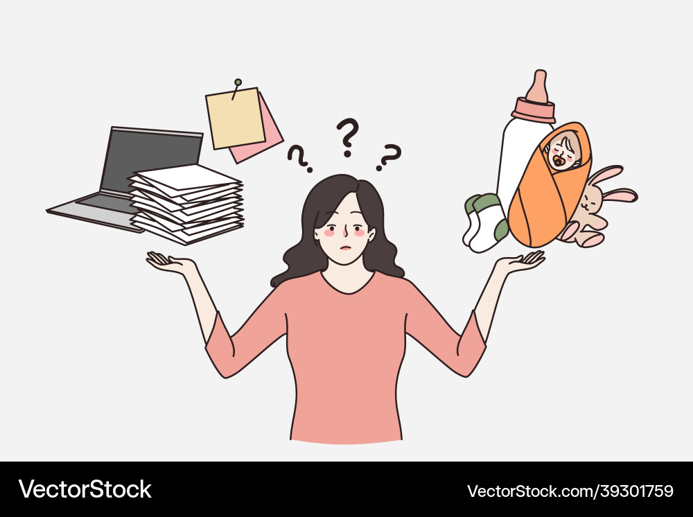 Difficult female choice problem concept Vector Image