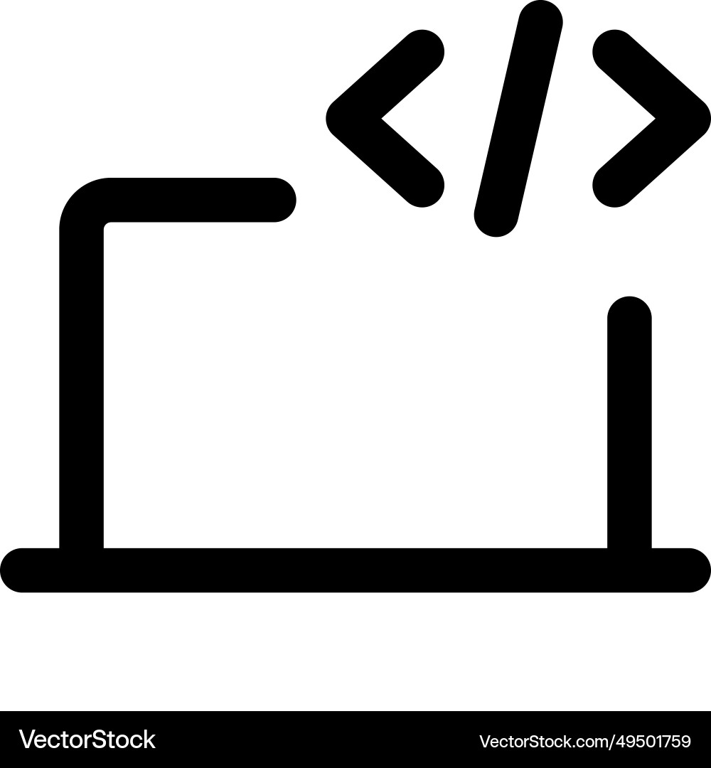 Editing or executing programming in laptop Vector Image