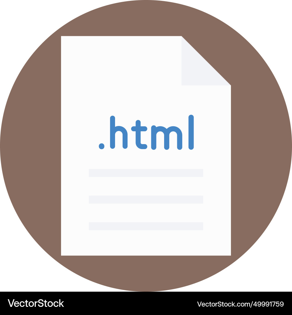 Html file flat icon vector image