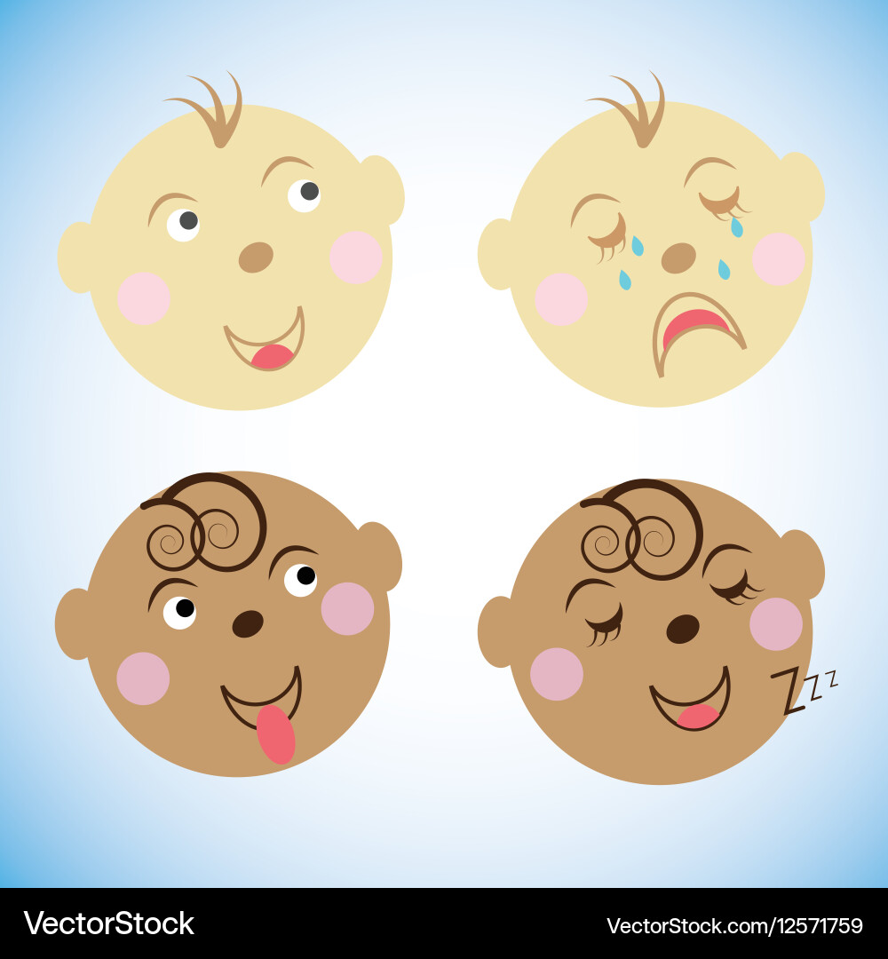 Kinder Gesichter Kinder Emotionen vektorbild