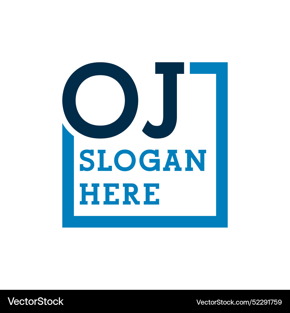 Minimal initials logo letters o and j oj initial Vector Image