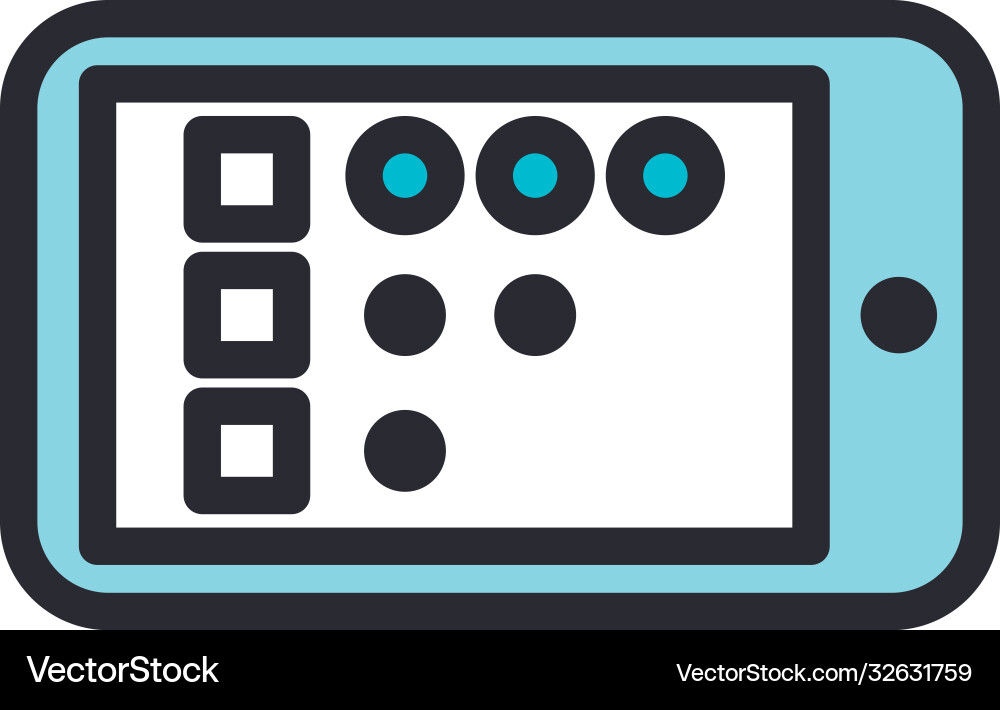 Options list on smartphone line and fill style vector image