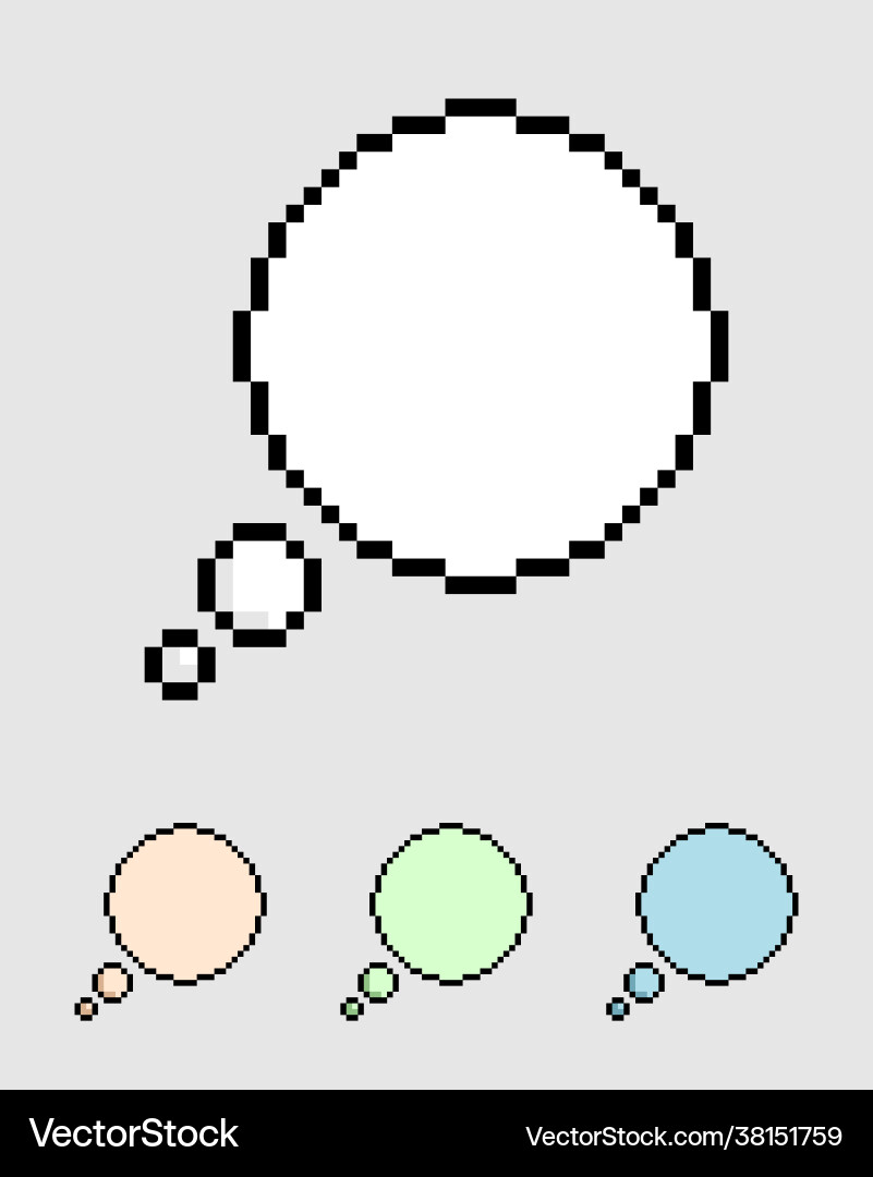 Pixel empty bubble text for game assets Vector Image