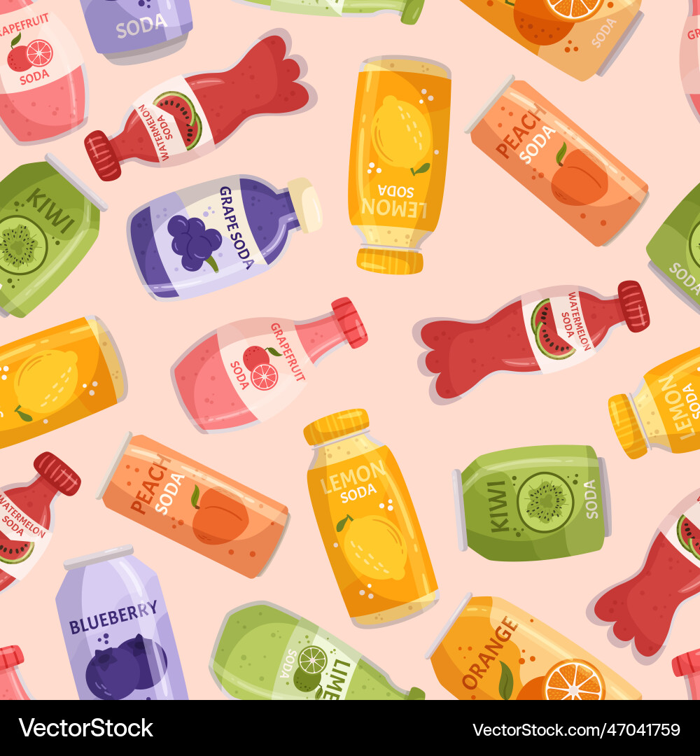 Seamless pattern with lemonade bottles Seamless pattern with lemonade bottles vector image