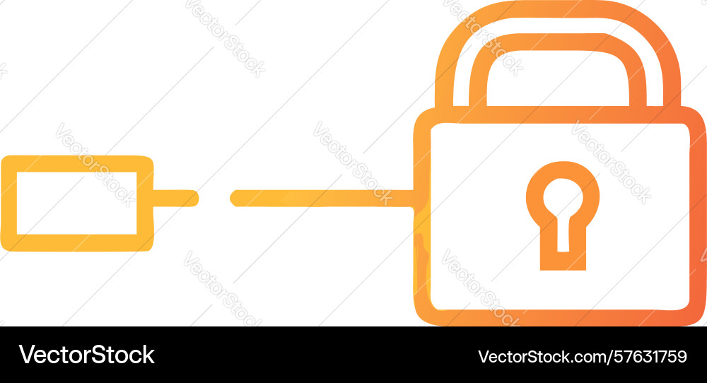 Secure padlock with chain link symbolizing vector image