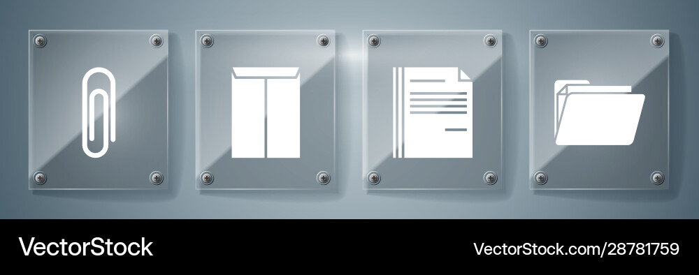 Set document folder file envelope Set document folder file envelope vector image