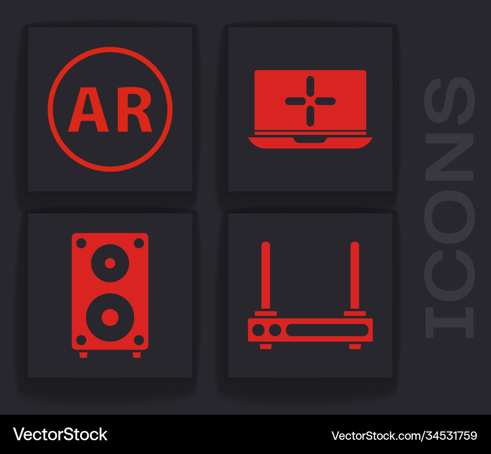 Set router and wi-fi signal ar augmented reality Set router and wi-fi signal ar augmented reality vector image