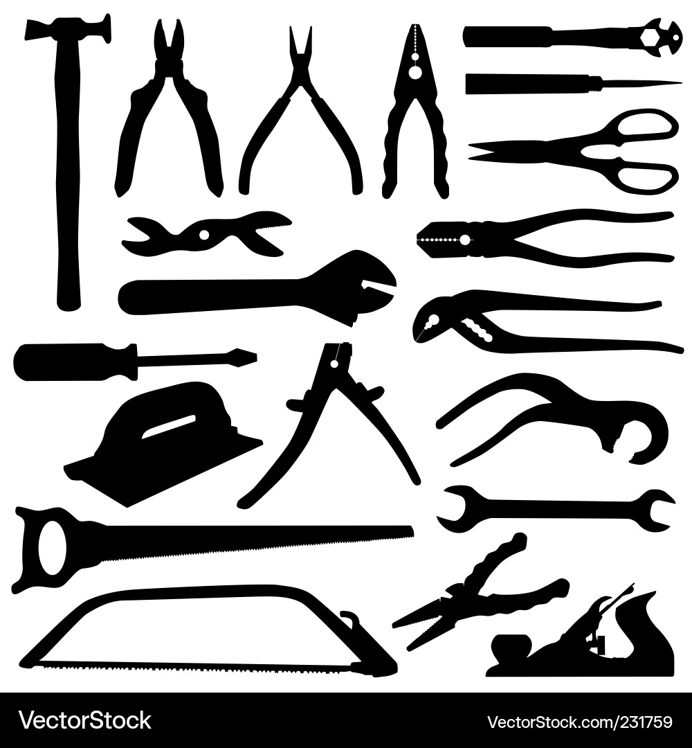 Tool Silhouette Collection vector image