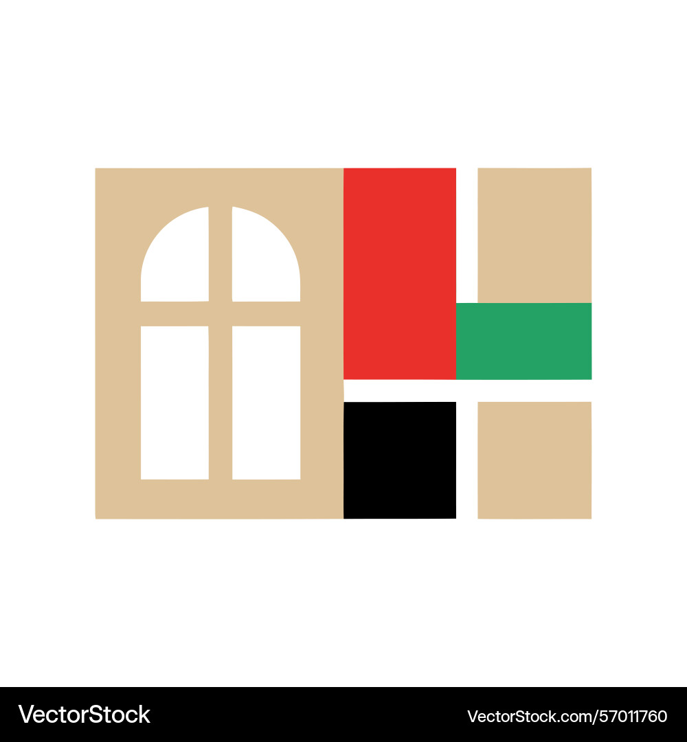 Abstract architectural composition with window Abstract architectural composition with window vector image