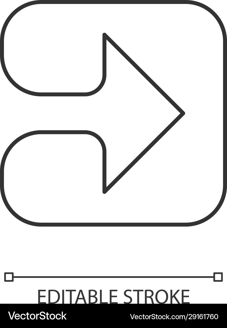 Arrow in square linear icon play button forward Arrow in square linear icon play button forward vector image