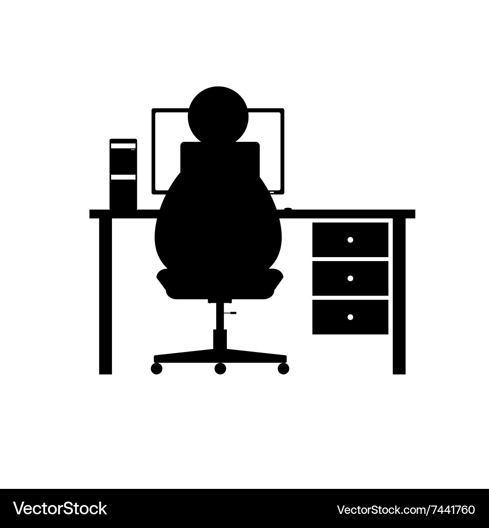 Computer with man Vector Image