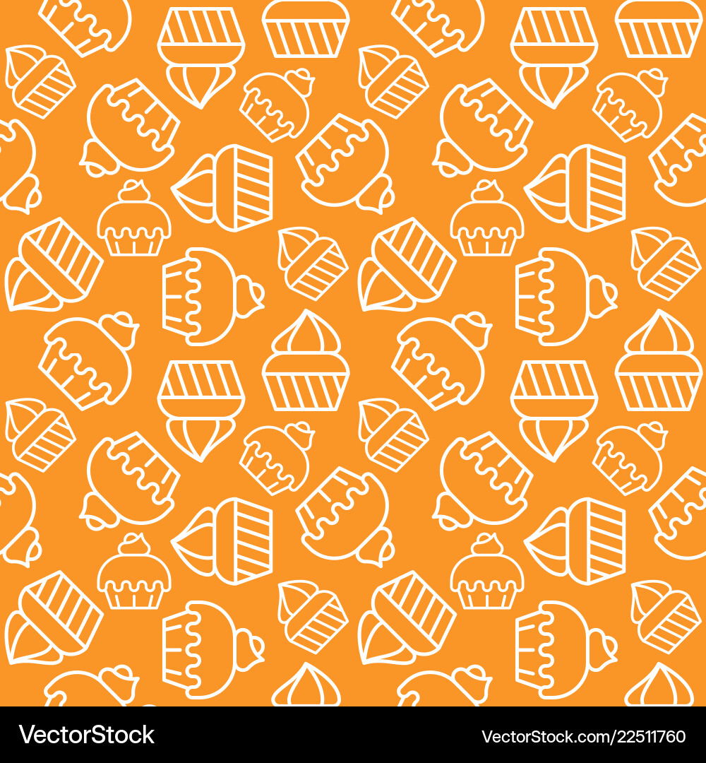 Cupcake seamless pattern for use as background Vector Image