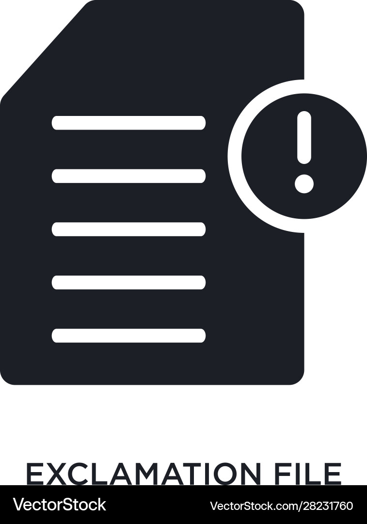 Exclamation file isolated icon simple element vector image