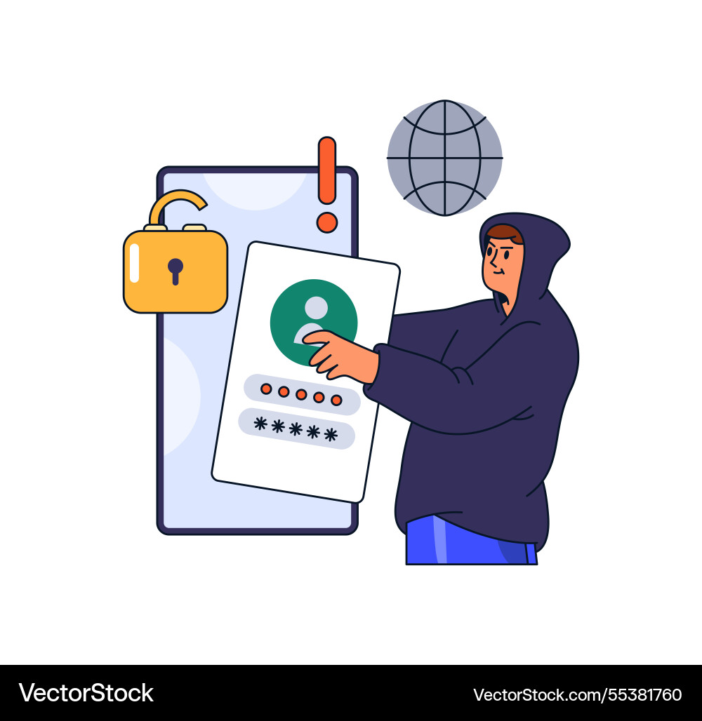 Hacker stealing personal data from web Hacker stealing personal data from web vector image
