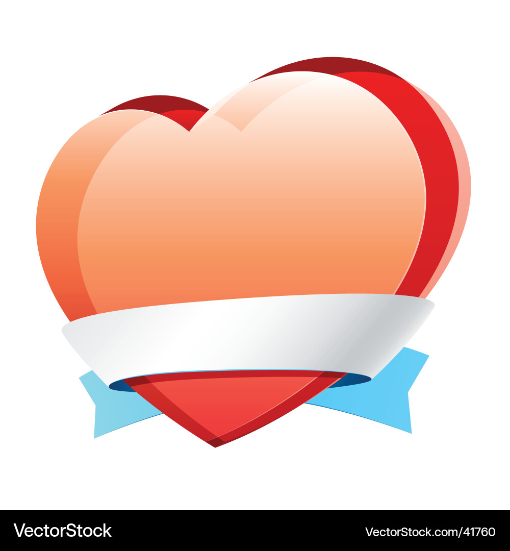 Heart with ribbon Vector Image