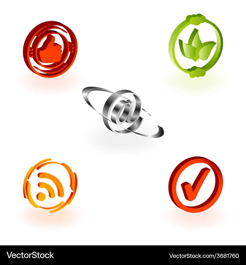 Icons set for web applications internet website vector image