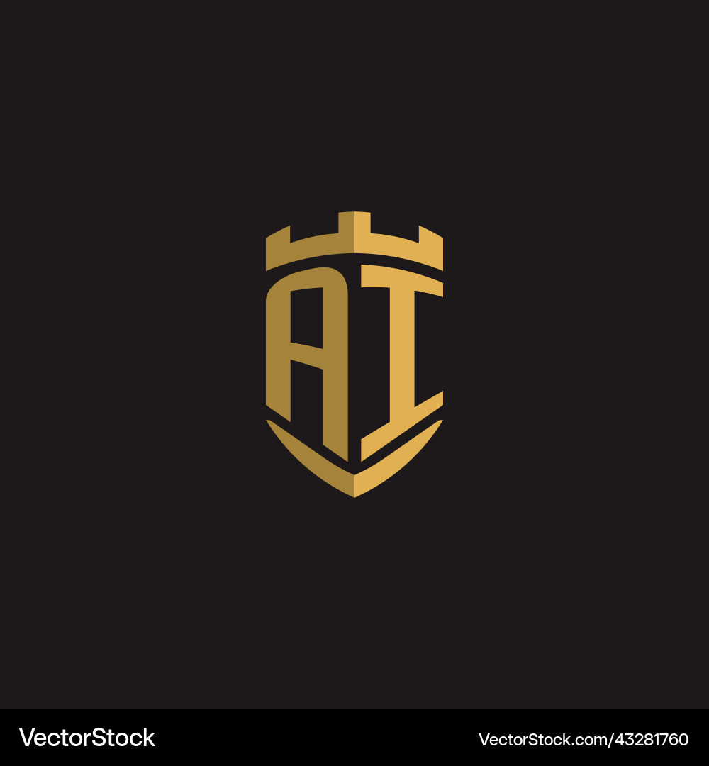 Initials ai logo monogram with shield style design Initials ai logo monogram with shield style design Vector Image
