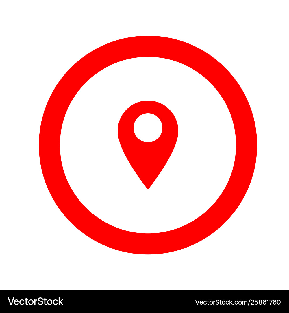 Inside round navigation gps icon thin red line Inside round navigation gps icon thin red line vector image