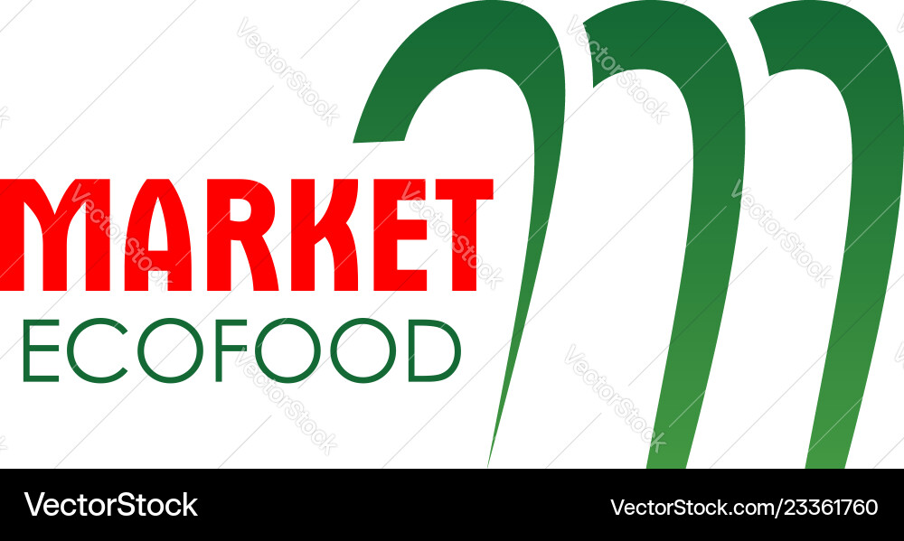 M letter icon for eco food market