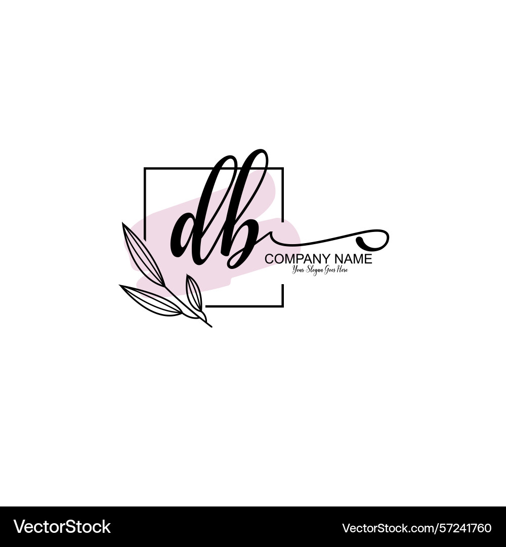 Modern botanical db initial logo collection Vector Image