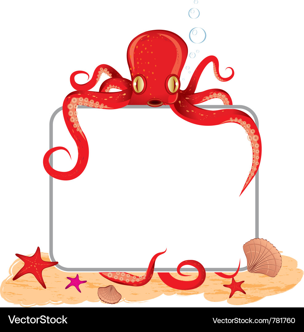 Octopus mit Zeichen Vektorbild
