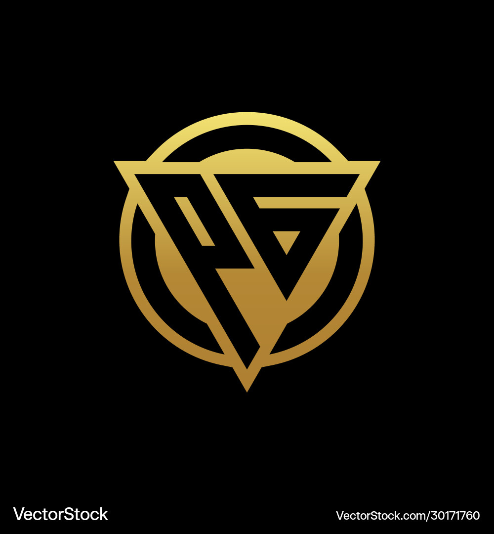 Pg logo monogram with triangle shape and circle Pg logo monogram with triangle shape and circle Vector Image