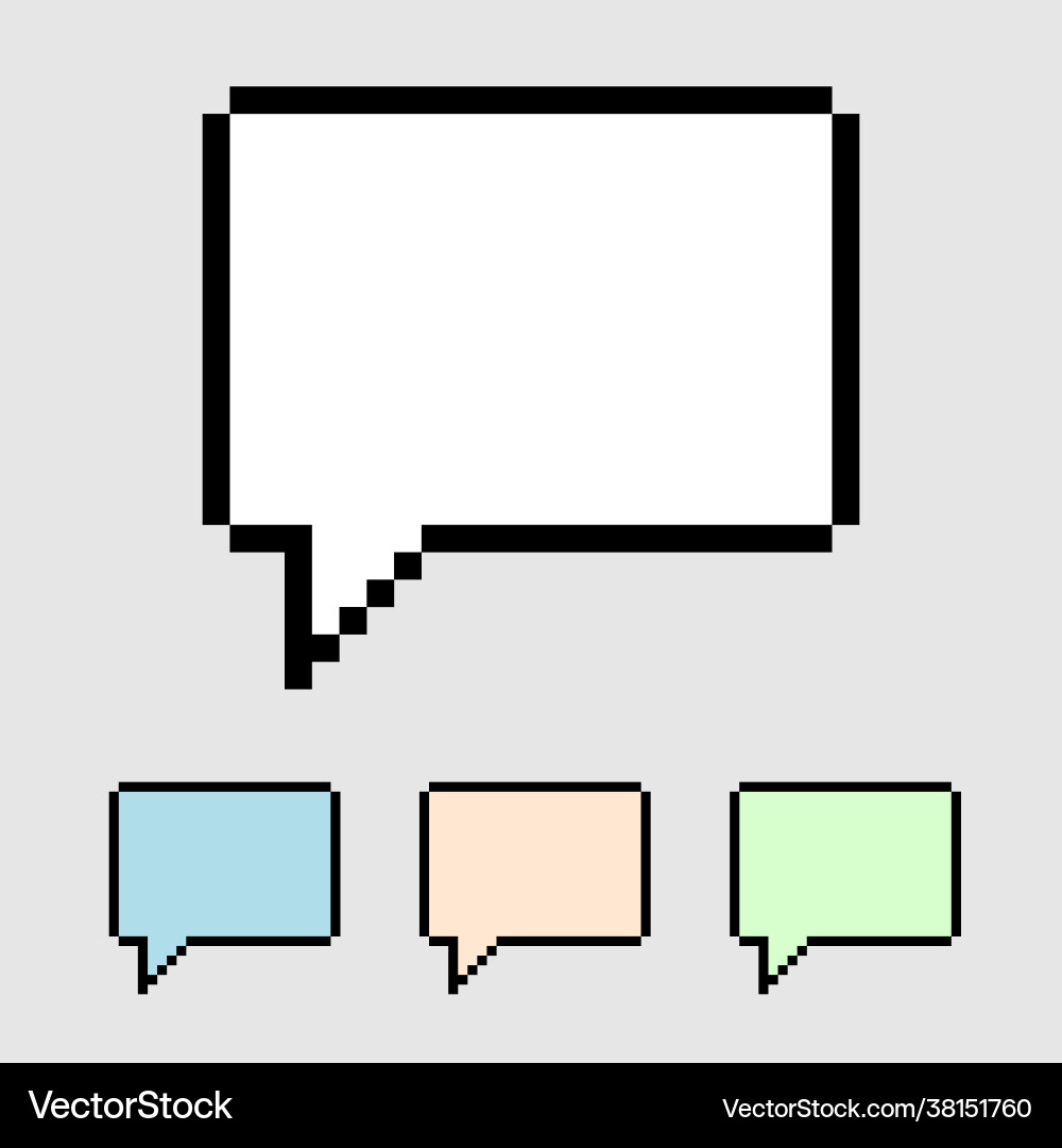 Pixel empty bubble text for game assets Pixel empty bubble text for game assets Vector Image