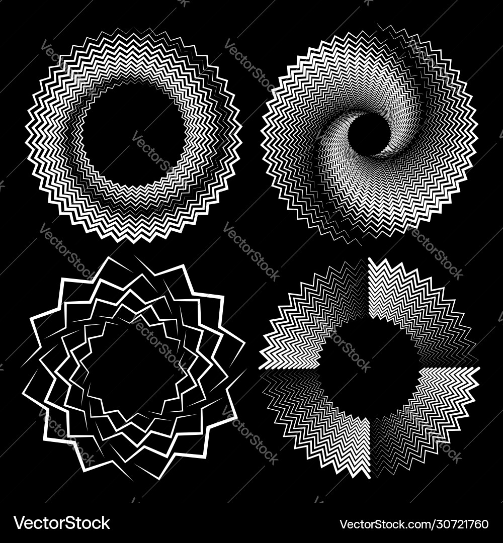Set white different shapes in circle form Vector Image