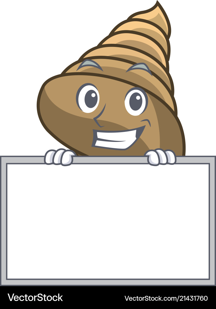 Smiling Spiral Shell Character Vector Image
