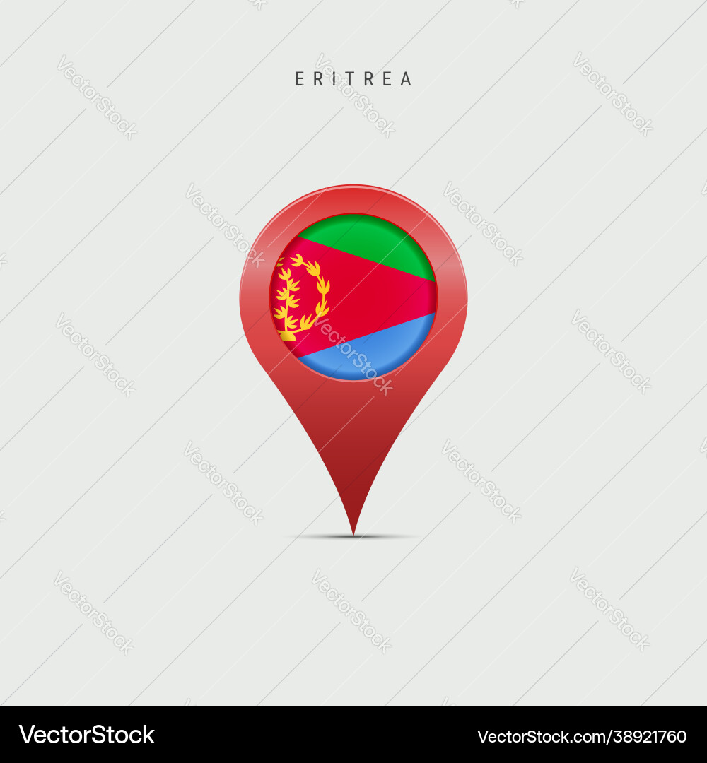 Teardrop Kartenmarker mit Flagge eritrea 3d Teardrop Kartenmarker mit Flagge eritrea 3d vektorbild