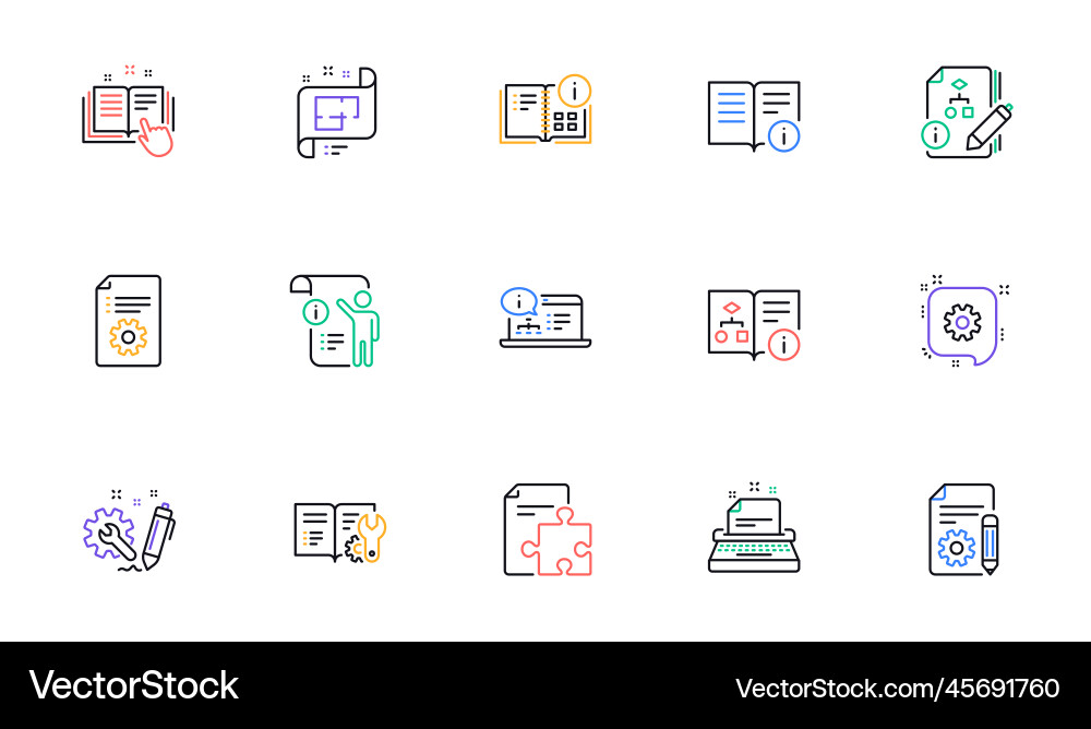Technische Dokumentationszeile Icons Anleitung Technische Dokumentationszeile Icons Anleitung vektorbild