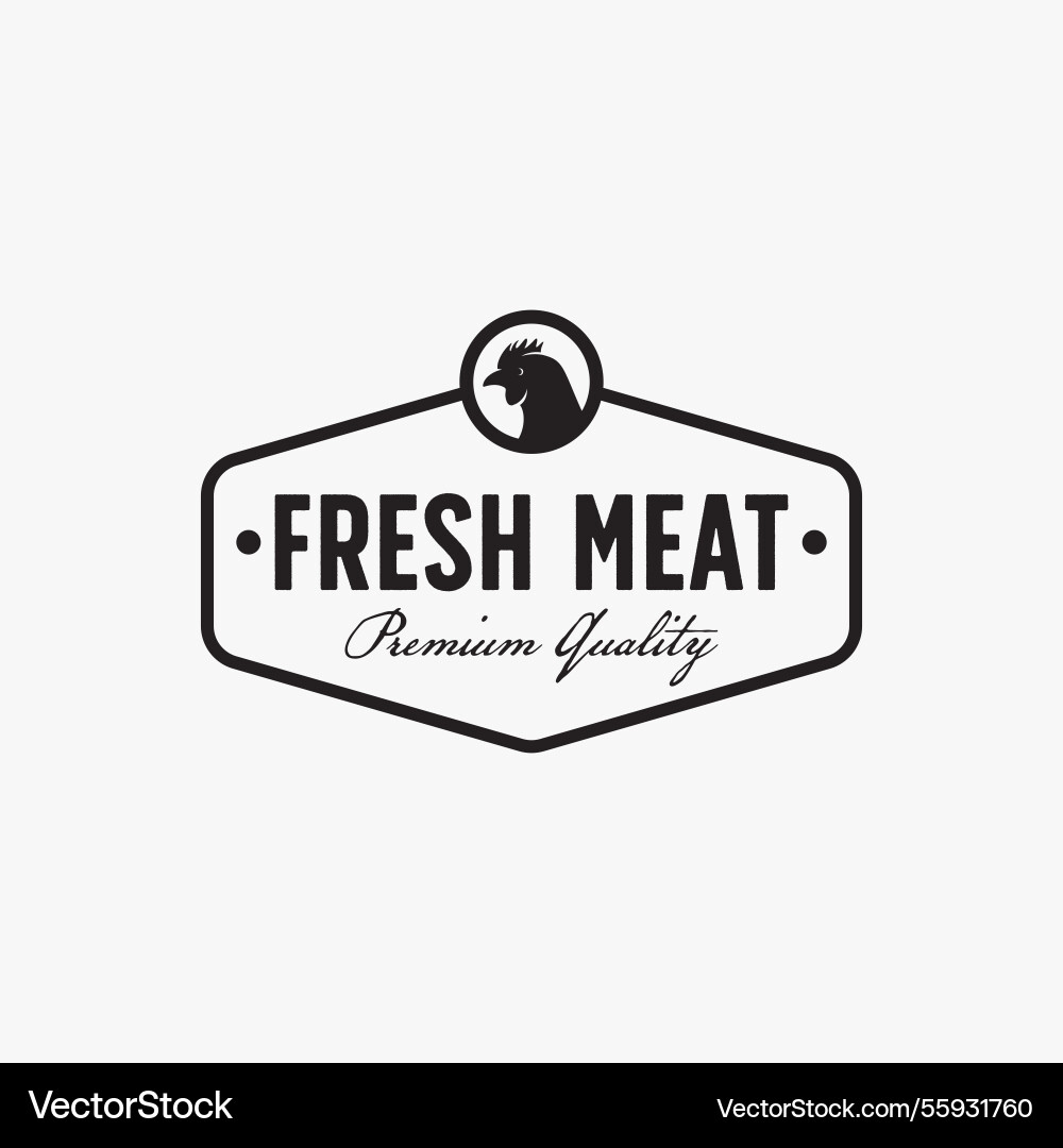 Vintage chicken meat store logo Vintage chicken meat store logo vector image