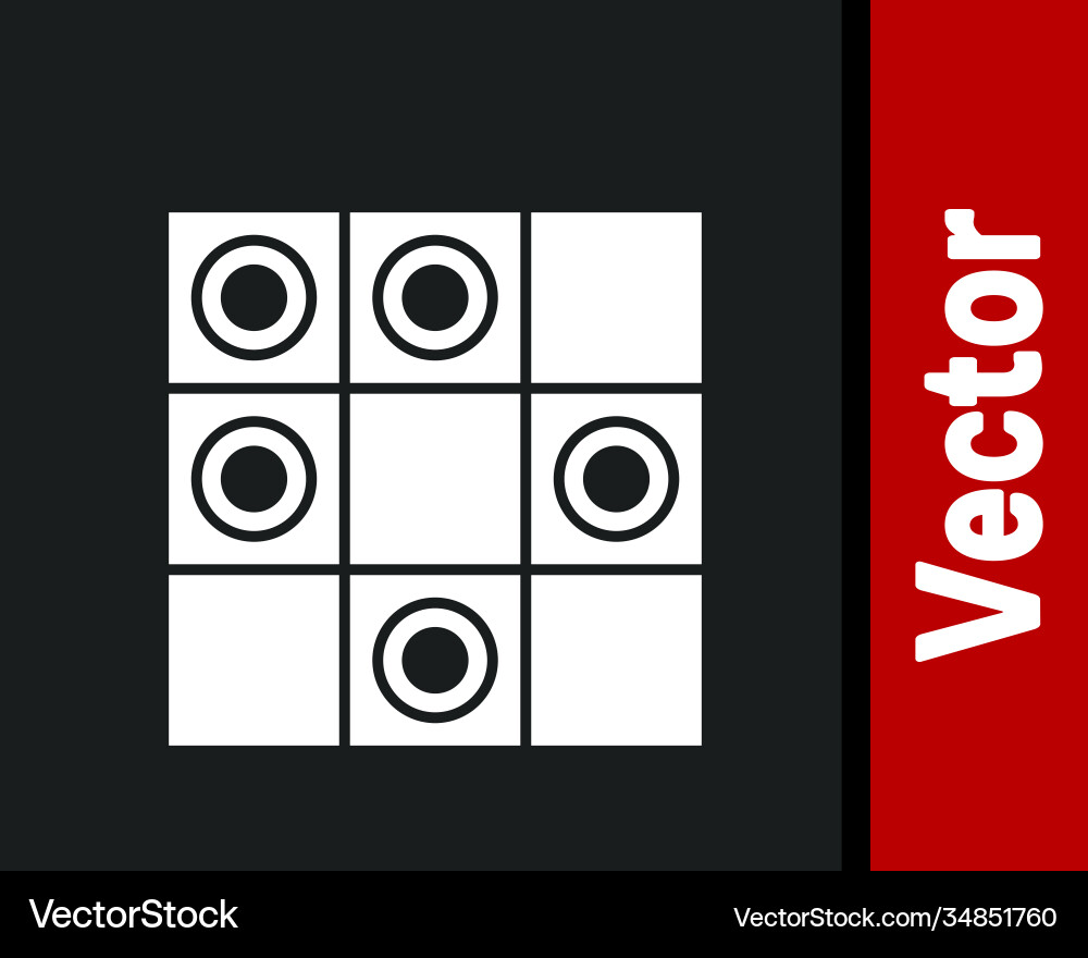 White board game checkers icon isolated Vector Image