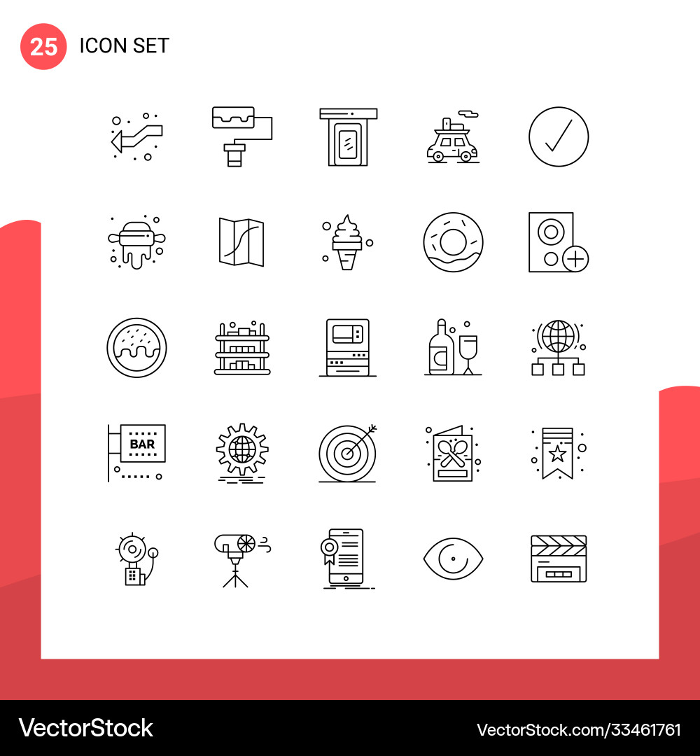 25 universal lines set for web and mobile Vector Image