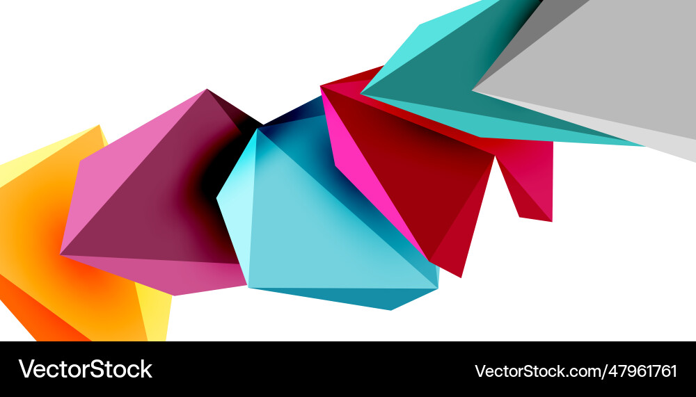 3d low poly triangle design elements Vector Image