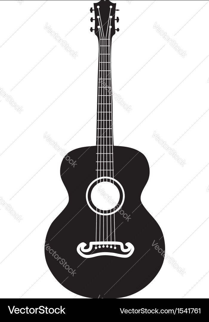 Acoustic Guitar Silhouette Vector Image