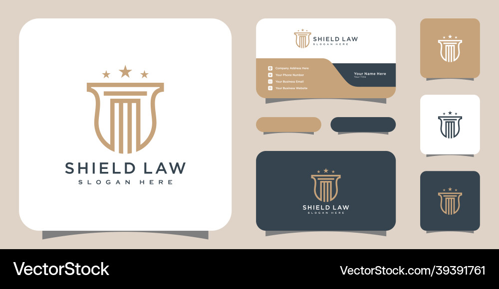Anwaltskanzlei und Schild Logo Design Visitenkarte Anwaltskanzlei und Schild Logo Design Visitenkarte vektorbild