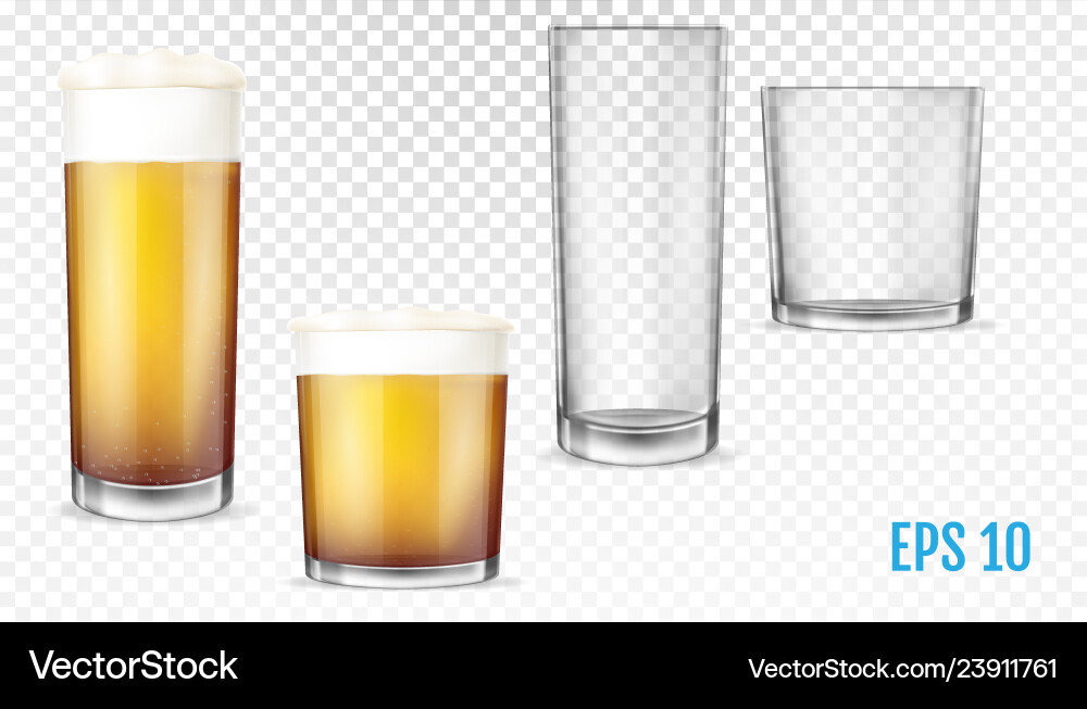 Biergläser leer und voll transparent Tasse Biergläser leer und voll transparent Tasse vektorbild