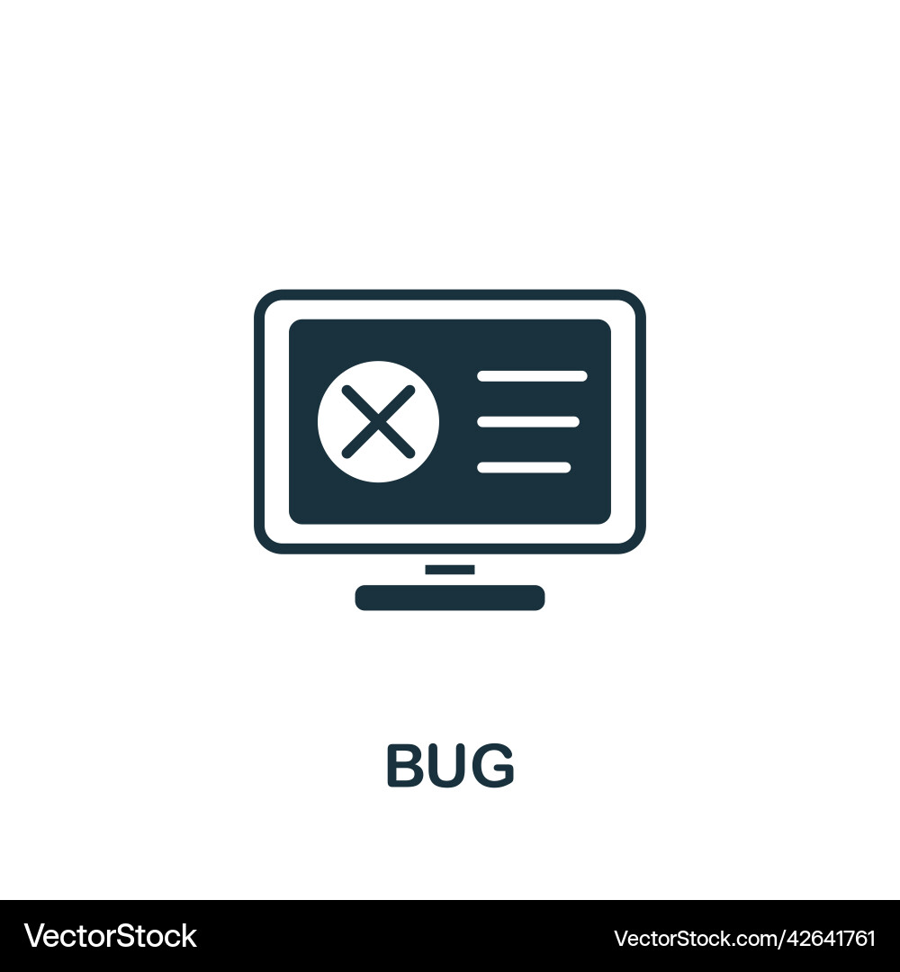 Bug icon monochrome simple web design Bug icon monochrome simple web design vector image