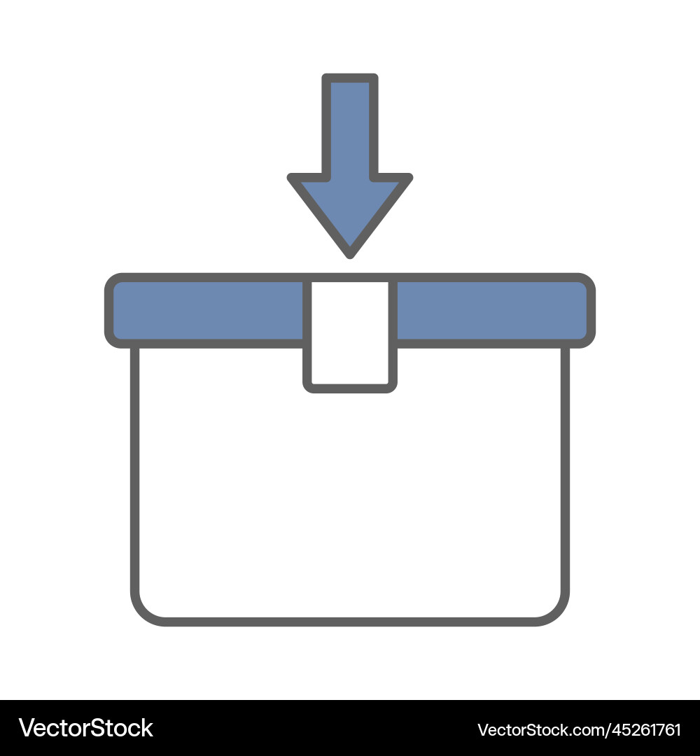 Cargo box icon with down arrow suitable for open Cargo box icon with down arrow suitable for open Vector Image