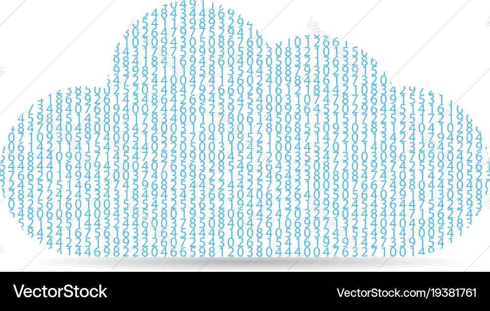 Cloud digital network data on a white background Vector Image